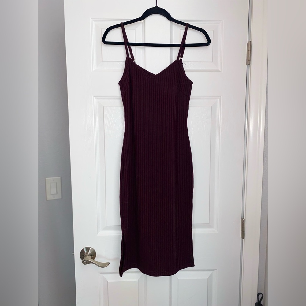 Purple midi dress